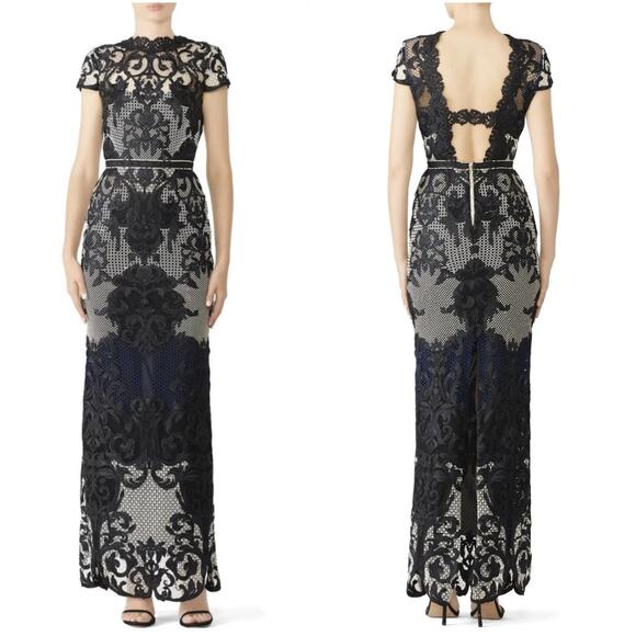 BHLDN Marchesa Notte Waldon Maxi Dress Embroidered Lace Backless Formal Gown - Picture 1 of 16